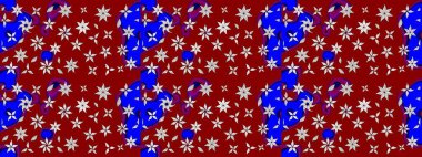 Raster illüstrasyonundaki çiçek desenli çizim. Kırmızı renklerde. Güzel kumaş deseni. Raster illüstrasyonu.