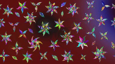 Güzel kumaş deseni. Renkli Bahar Teması eskiz kalıbı. Raster illüstrasyonu. Çiçek desenli çizim. Asya tekstil tarzında. Düz Çiçek Elementleri Tasarımı.