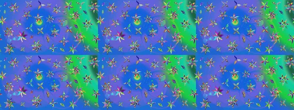 Soyut etnik raster çizim kalıbı. Arkaplan dokusu, duvar kağıdı, mavi ve yeşil renkli çiçek teması. Kabile sanatı boho baskısı, klasik çiçek arkaplanı.