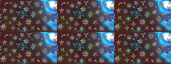 Renkli Bahar Teması eskiz kalıbı. Sevimli çiçek raster deseni. Düz Çiçek Elementleri Tasarımı. Kahverengi ve mor renkte çiçekler.