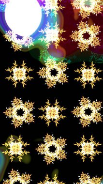 Yüzey için tekrarlanan doku, ambalaj kağıdı, siyah, kahverengi ve beyaz renkler üzerine kar tanesi. Kış kar taneleri, raster arka plan.