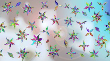 Gri ve nötr renklerde. Çiçekli güzel suluboya desen. Raster illüstrasyonu.