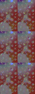 Çiçekli el çizimi çizimi deseni. Modern gelişim kahverengi ve gri raster arka plan duvar kâğıdı illüstrasyonu klasik çizgili iz sürme desenli çiçekler, çiçekli süsler.