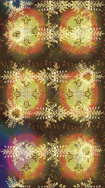 Raster illüstrasyonu. Renkli arka planda güzel kar taneleri. Raster kar taneleri deseni.