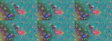 Raster illüstrasyonu. Modaya uygun kumaş deseni. Küçük çiçekteki sevimli çiçek deseni. Tony 'nin kumaş desenini çiz.