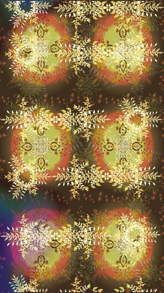 Raster illüstrasyonu. Renkli arka planda güzel kar taneleri. Raster kar taneleri deseni.