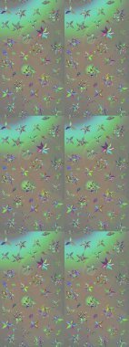 Raster illüstrasyonu. Küçük çaplı çiçeklerdeki basit şirin desenler. Tekstil veya kitap kapakları, imalat, duvar kağıtları, baskı, hediye paketi ve yapıştırma kitabı için çiçek eskiz geçmişi.