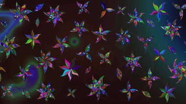 Raster illüstrasyonundaki çiçek desenli çizim. Gri ve kahverengi renkli çiçekler. Renkli Yaz Temalı eskiz kalıbı. Düz Çiçek Elementleri Tasarımı.