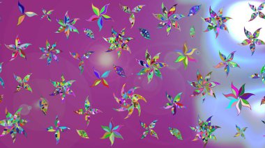 Şirin çiçekler. Çizgi çizimi kalıbı. Raster Moda kumaş deseni.