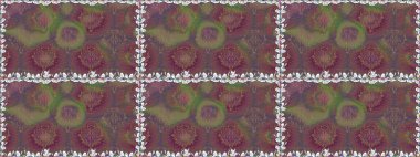 Eskiz tarzı kahverengi ve gri renklerde. Şirin karalama çiçekleri olan kusursuz çiçek desenleri. Raster illüstrasyonu. Raster illüstrasyonu. El yapımı çiçek ve bitki koleksiyonu.