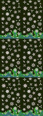 Çiçek kolajı. Çiçek arkaplan. Raster deseni. Küçük çiçekte güzel bir desen var. Doğa. Çiçek kompozisyonu. - Gri çiçekler.