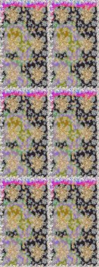 Damask kusursuz yinelenen arkaplan. Barok tarzında altın çiçekli süs. Doku arka planında altın duvar kâğıdı. Gri renklerdeki altın element.