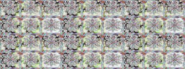 Çiçeksiz desenli arka plan, yaz çiçekleri. Tarafsız renklerde çiçekler. Renkli Bahar Temalı Kusursuz Arkaplan. Düz Çiçek Elementleri Tasarımı.