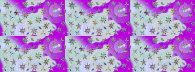Tarafsız ve mor renkli çiçekler. Çiçekli karalama şeklinde Raster çiçek deseni. Nazik, narin çiçek arkaplanı.