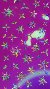 Sketch Floral Pattern in Raster illustration. Fancy fabric pattern. Colour Spring Theme sketch pattern Background. Flat Flower Elements Design.