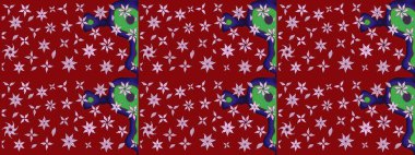 Çiçekler suluboya eskiz deseni. Raster Stili kumaş deseni.