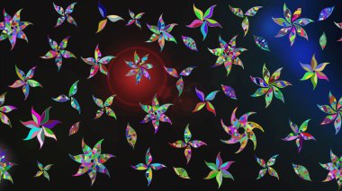 Çiçekli karalama şeklinde Raster çiçek deseni. Yumuşak, yaz çiçekli arka plan. Renkli çiçekler.