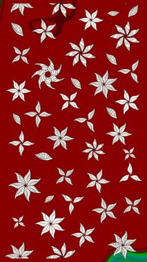 Çok renkli küçük çiçekler ve kırmızı renkli komik böcekler, raster desen, illüstrasyon.