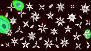 Siyah renkli çiçekler. Düz Çiçek Elementleri Tasarımı. Sevimli çiçek raster deseni. Renkli Bahar Teması çizim şablonu.