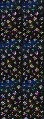 Düz Çiçek Elementleri Tasarımı. Raster illüstrasyonundaki çiçek desenli çizim. Süslü kumaş deseni. Renkli Bahar Teması çizim şablonu.