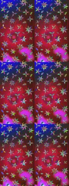 Küçük kırmızı ve mavi çiçeklerle oldukça eski bir besin torbası deseni. Tekstil, kumaş, kapaklar, duvar kağıtları, baskı, paket, koleksiyon defteri, örgü, dekupaj için çiçek arkaplanı..