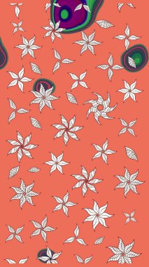 Karalama elementleri. Çizim çiçek deseni duvar kağıdı, web sitesi arka planı, ambalaj kağıdı, davetiye, broşür, afiş veya web sitesi için kullanılabilir. El çizimi Raster illüstrasyonu.