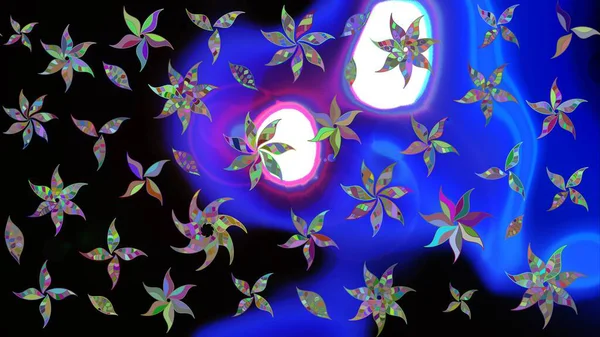 Çiçekli karalama şeklinde Raster çiçek deseni. Siyah renkli çiçekler. Nazik, narin çiçek arkaplanı.