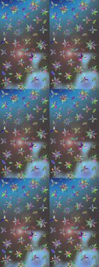 Çiçek kompozisyonu, el boyası, hassas şablon. Sevgililer günü ve tebrik kartı konsepti için şık bir davetiye. Üst manzara, yumuşak mavi ve gri renkli. Manzaralı çiçek deseni.