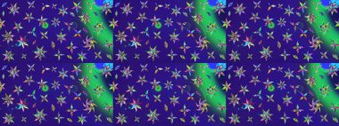 Raster illüstrasyonu. Mavi ve mor renklerde. Anti-stres için Raster soyut şablon sayfası.