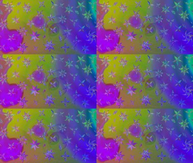 Mor renkli çiçekler. Çiçek süslemeli çizim deseni. Raster illüstrasyonu.