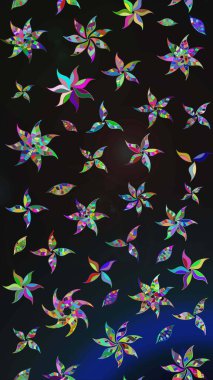 Gri ve mavi renkler üzerine çiçek desenli çizimler, el yapımı papatyalar, papatyalar. Tekrarlayan çiçek arkaplanı, zarif gri ve mavi çiçekler duvar kağıdı.