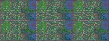 Kumaş, tekstil, baskı ve davetiye için arka plan. Mavi renkli resimler. Suluboya soyut parlak desenli kelebek kanatları, retro renkler.