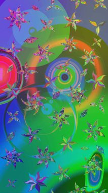 Çiçekler, dallar, bitkiler ve çiçekler. Güzel kumaş deseni. Raster illüstrasyonu. El çizimi.