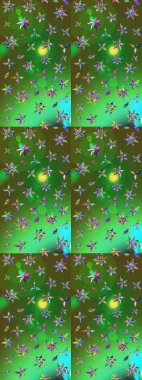 Sevimli çiçek raster deseni. Renkli çiçekler. Düz Çiçek Elementleri Tasarımı. Renkli Bahar Teması çizim şablonu.