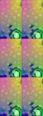 Tarafsız renklerde bahar çiçekleri. Raster illüstrasyonu. Çiçek ve yapraklı karalama şeklinde Raster çiçek deseni.