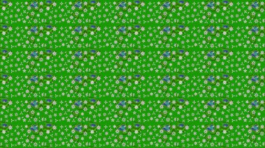 Yeşil renkli çiçekler. Hediye ambalaj kağıdı, tebrik kartları, posterler ve pankart tasarımı. Raster düz çiçek çizim deseni.