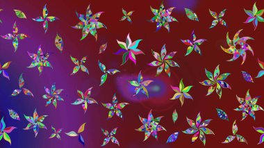 Kırmızı ve mor renkler üzerine çiçek desenli eskiz, el çizimi papatyalar, papatyalar. Tekrarlayan çiçek arkaplanı, zarif kırmızı ve mor çiçek duvar kağıdı.