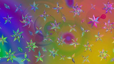 Küçük çiçekteki sevimli çiçek deseni. Yeşil ve kahverengi renkte çiçekler.