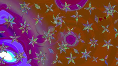 Kahverengi ve mor renkte manzaralı çiçek deseni. Çiçek kompozisyonu, el boyası, hassas şablon. Üst manzara, yumuşak stil. Sevgililer günü ve tebrik kartı konsepti için şık bir davet.