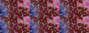 Raster illüstrasyonu. Raster Noel soyut renkli arka plan ve tatlı kar tanesi. Kar taneli Noel arkaplanı. Kış soyut arkaplanı.