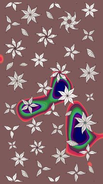 Renkli kahverengi çizim deseni. Kahverengi renkli çiçekler. Tekstil ve kapak tasarımı için mükemmel. Doodle tarzı. Elle çizilmiş sonbahar çiçeği deseni..