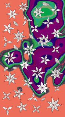 Güzel kumaş deseni. Raster illüstrasyonu. Küçük çiçekteki sevimli çiçek deseni. Güzel karalamalı çiçek deseni çiz..