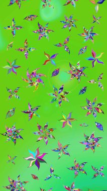 Üzerinde gelincikler ve vadi zambakları olan renkli çiçek desenli nakış deseni. Tekstil tasarımı için geleneksel Raster çiçek buketi yeşil ve mavi renkler.