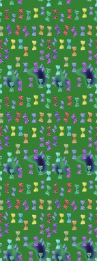 Doğadaki güzellik. Raster. Çizim kalıbı. Kumaş, tekstil, baskı ve davetiye örnekleri. Yeşil ve mavi arka planda uçan güzel kelebek.