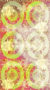 Bej, nötr ve sarı renkli kristal kar tanesi. Raster illüstrasyonu.