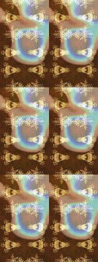 Raster illüstrasyonu. Çiçek Elementleri 'nin soyut geçmişi. Raster kış deseni. Kahverengi, bej ve nötr renkler üzerine tasarım.