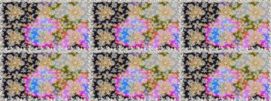 Gri ve nötr renklerin kraliyet retro 'su. Klasik çiçek dokusu. Altın şablon. Kart, duvar kağıdı, ambalaj ve tekstil için klasik tasarım. Kusursuz desenli altın elementler. Raster illüstrasyonu.