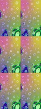 Tarafsız ve yeşil renkli çiçekler suluboya stilinde. Raster illüstrasyonunda çiçek deseni çizimi.