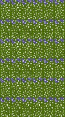 Renkli Yaz Temalı eskiz kalıbı. Raster illüstrasyonundaki çiçek desenli çizim. Düz Çiçek Elementleri Tasarımı. Yeşil renkte çiçekler.