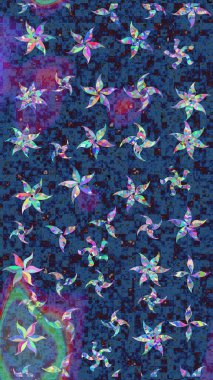 Kumaş veya Duvar Kağıdı Tasarımı. Tekstil için Lacy Fashion Print. Folk Style. Lace Snowflakes 'in etnik kökü. Mandalas 'ın dekoratif dokusu. Raster illüstrasyonu. Şekillendirilmiş Çiçekler.